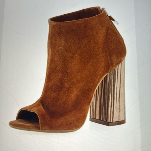 Alberto Fermani Brown‎ Suede Open Toe Bootie sz 8 - Picture 6 of 6